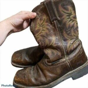 Justin Stampede Waterproof Installer Western Cowboy Boots Size 12 Leather
